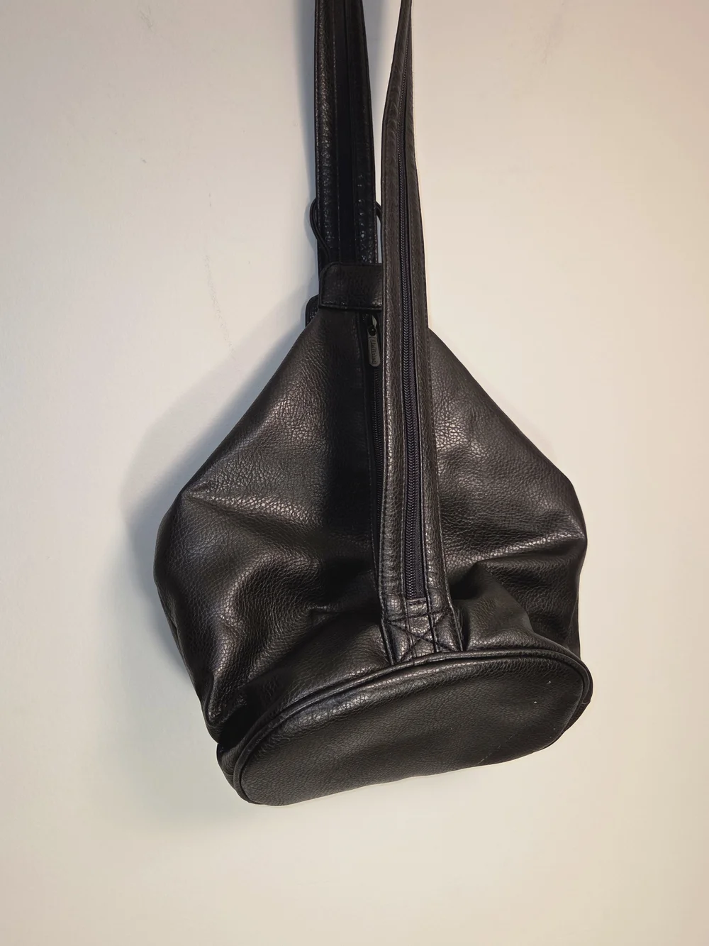 Unlisted Black Pebbled Leather-Faux Sling Belt Bag